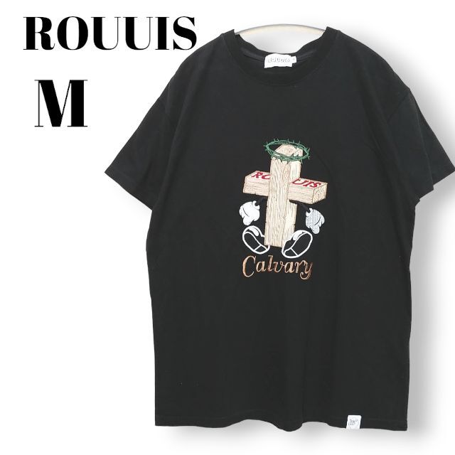 ROUUIS　ルイス　CALVARY　Tシャツ　メンズM　黒　刺繍