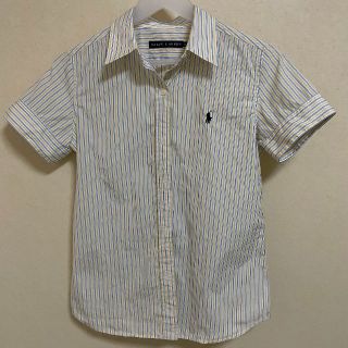 ラルフローレン(Ralph Lauren)のラルフローレン半袖ストライプ（水色黄色）シャツ★レディース９号★送料込み(Tシャツ(半袖/袖なし))