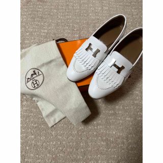 エルメス(Hermes)の【美品】エルメス　ローファ　モカシンロワイヤル　36.5(ローファー/革靴)