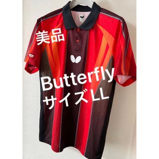 バタフライ(BUTTERFLY)のバタフライ 卓球 ウエア 日本卓球 ユニフォーム シャツ男女兼用LL【美品】(卓球)