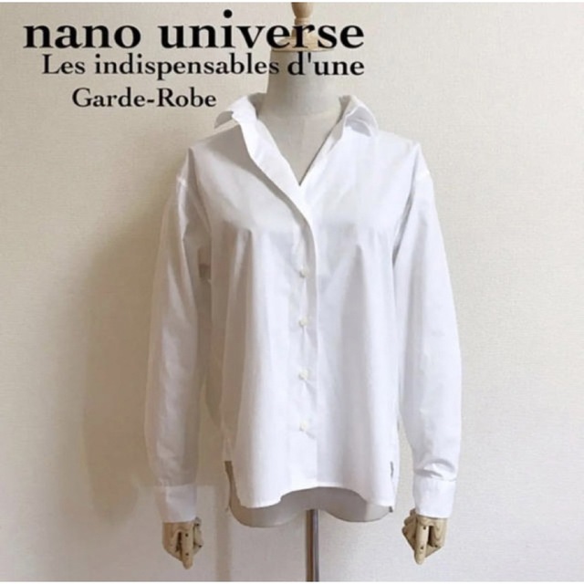 nano・universe(ナノユニバース)のnano universe コットン オープンカラーシャツサイズ38 レディースのトップス(シャツ/ブラウス(半袖/袖なし))の商品写真