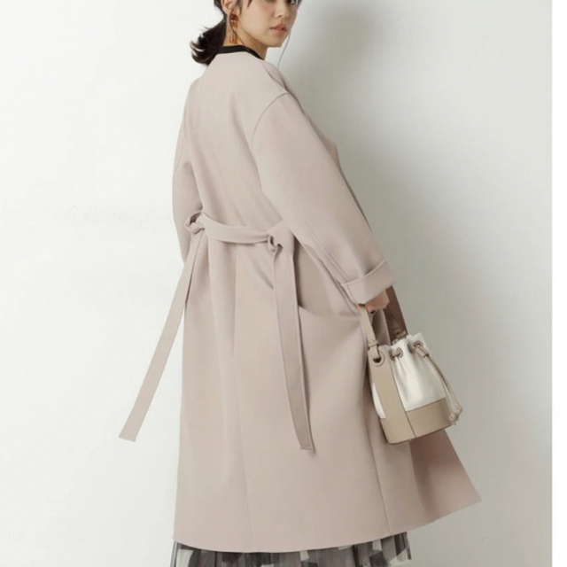 JUSGLITTY - 新品❣️ダブルフェイスノーカラーコート 春秋物の通販 by