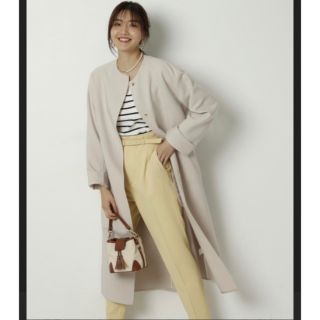 JUSGLITTY - 新品❣️ダブルフェイスノーカラーコート 春秋物の通販 by