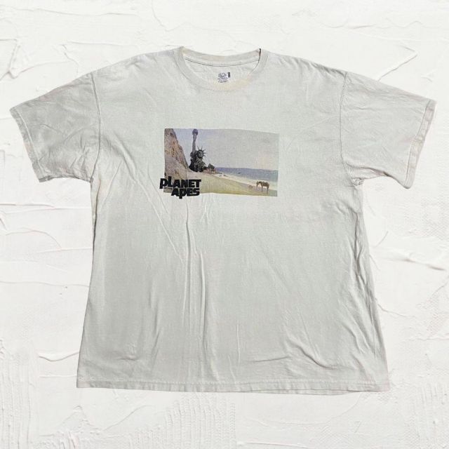 JUO ビンテージ   白 猿の惑星　自由の女神　映画　ムービー Tシャツ メンズのトップス(Tシャツ/カットソー(半袖/袖なし))の商品写真
