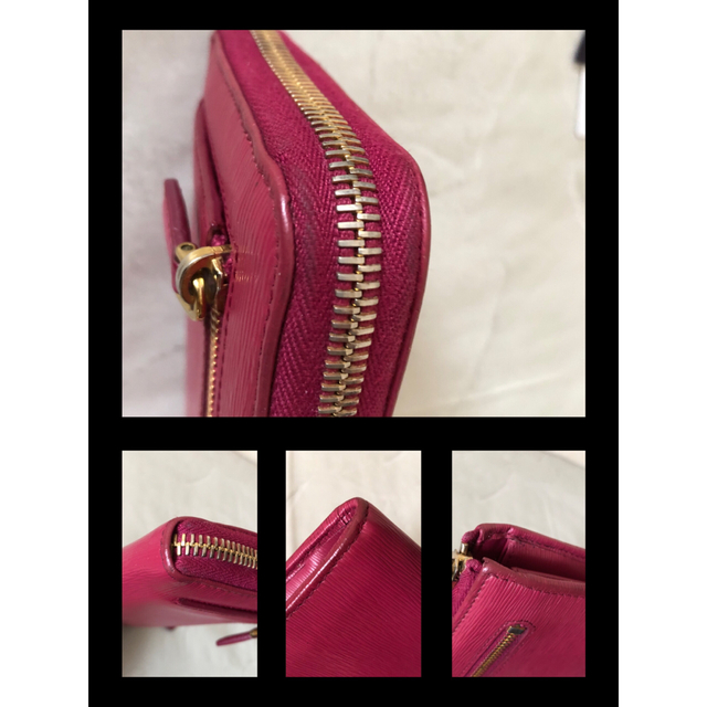 PRADA(プラダ)のPRADAプラダ ラウンドファスナー 長財布 ピンク　ギャランティカード付 レディースのファッション小物(財布)の商品写真