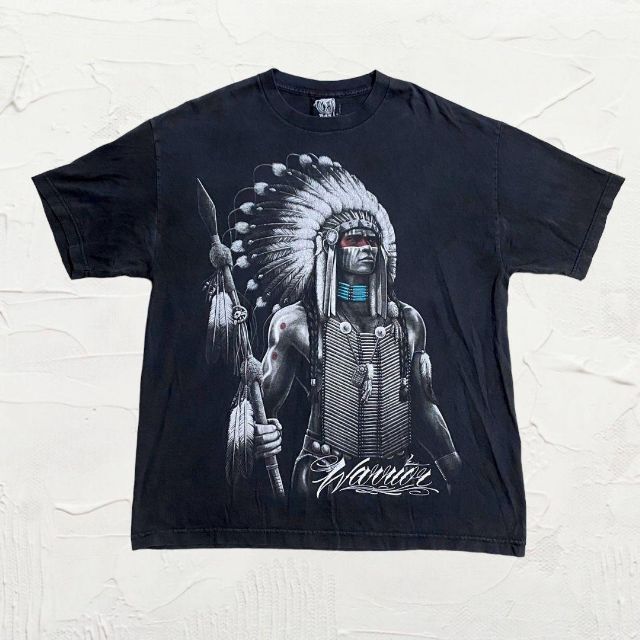 JUG DGA ビンテージ   黒 インディアン　全面プリント　民族 Tシャツ メンズのトップス(Tシャツ/カットソー(半袖/袖なし))の商品写真