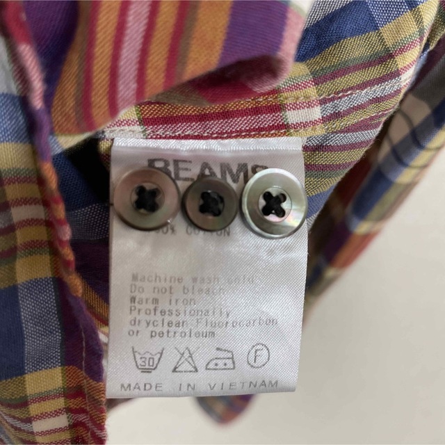 BEAMS(ビームス)の【美品】BEAMSビームス コットン 長袖チェックシャツ メンズのトップス(シャツ)の商品写真