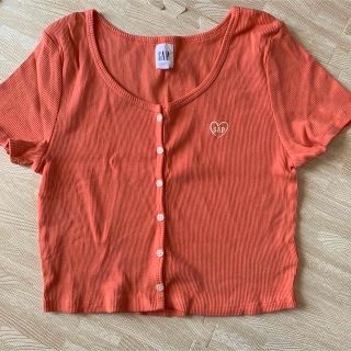 ギャップ(GAP)の☆値下げ　未使用品　GAP  可愛いカットソー　M  オレンジ　(カットソー(半袖/袖なし))