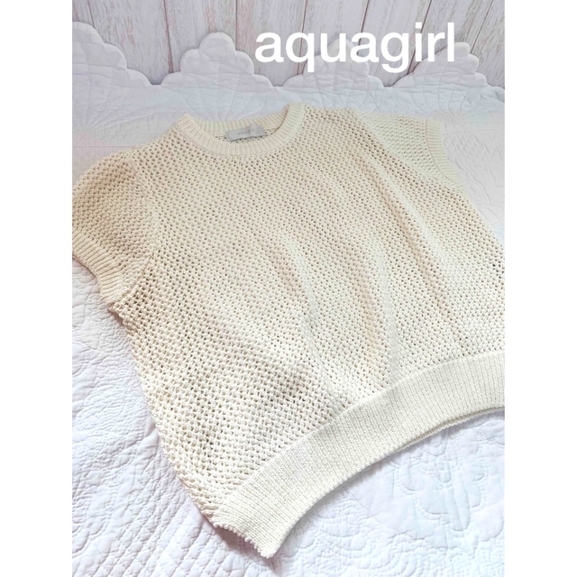 AG by aquagirl(エージーバイアクアガール)のaquagirl コットン サマーニット 半袖 レディースのトップス(ニット/セーター)の商品写真