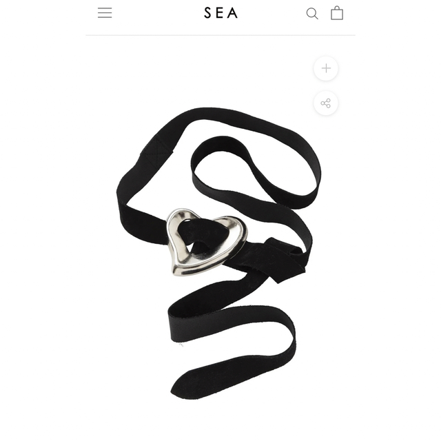 SEA(シー)のSEA ビッグハートスウェードベルト シルバー 試着のみ レディースのファッション小物(ベルト)の商品写真