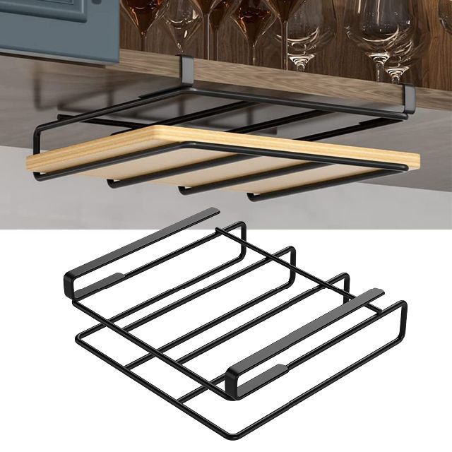 【色: ブラック】戸棚下まな板ホルダー 戸棚下 まな板 スタンド 収納ラック 吊