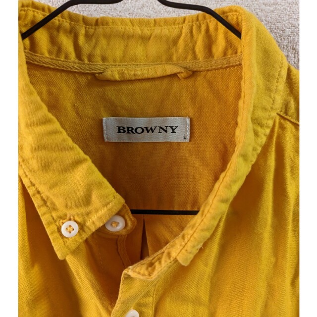 BROWNY(ブラウニー)のメンズ　長袖　シャツ　イエロー　コットン メンズのトップス(Tシャツ/カットソー(七分/長袖))の商品写真