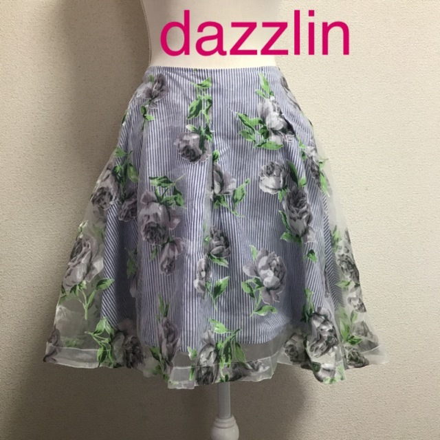 dazzlin(ダズリン)の花柄スカート ダズリン  花柄オーガンジースカート フラワー柄 レディースのスカート(ひざ丈スカート)の商品写真