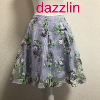 ダズリン(dazzlin)の花柄スカート ダズリン  花柄オーガンジースカート フラワー柄(ひざ丈スカート)
