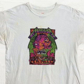 JTL Hanes ビンテージ 白 METALLICA　メタリカ　バンドTシャツ(Tシャツ/カットソー(半袖/袖なし))