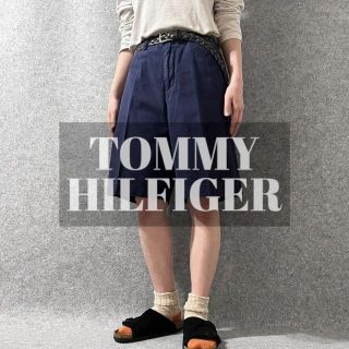 トミーヒルフィガー(TOMMY HILFIGER)の【トミーヒルフィガー】ワイド チノパン ショーツ ハーフパンツ 濃紺 W38(ショートパンツ)