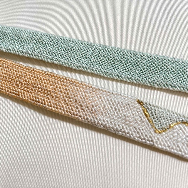 未使用品】 夏 帯締め レース組 正絹 組紐 平組 並尺 夏着物 3may8