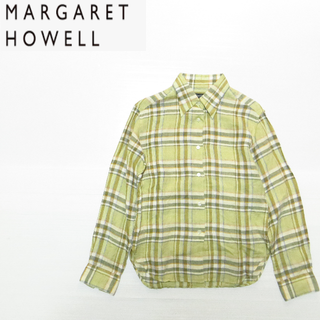 マーガレットハウエル(MARGARET HOWELL)の美品 マーガレットハウエル MARGARETHOWELL 麻 シャツ Ｍ リネン(シャツ/ブラウス(長袖/七分))