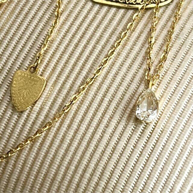 agete アガット ペアシェイプダイヤネックレス K18 0.1ct 19250円 正規