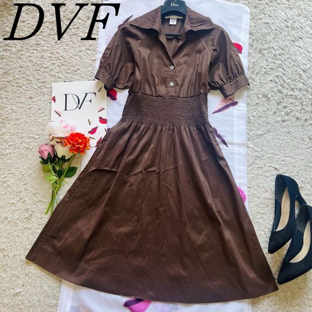 【良品】DIANEvonFURSTENBERG ロングワンピース ブラウン 0