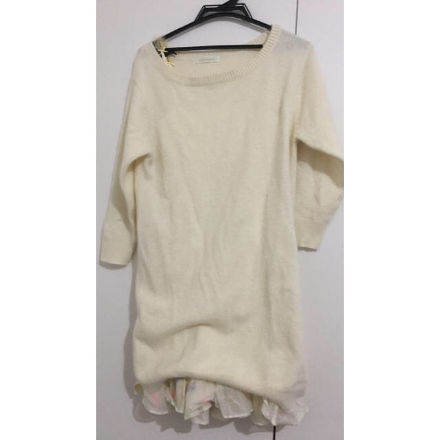 franche lippee(フランシュリッペ)のポー様専用♡リボンペチコート付きニットワンピース レディースのワンピース(ひざ丈ワンピース)の商品写真