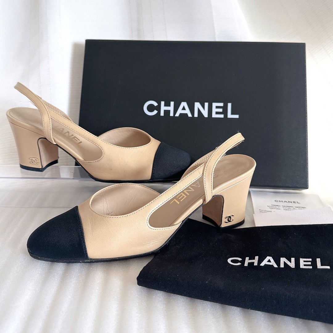 CHANEL(シャネル)のCHANEL シャネル　スリングバック　パンプス　ミュール　サンダル　靴　極美品 レディースの靴/シューズ(ハイヒール/パンプス)の商品写真