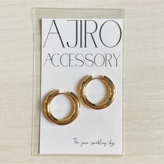 ジュエッテ(Jouete)のAjiro ステンレス ゴールド フープ ピアス(ピアス)