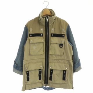 ディーゼル(DIESEL)のディーゼル ミリタリージャケット ブルゾン ミドル丈 XXS ベージュ 青(ブルゾン)