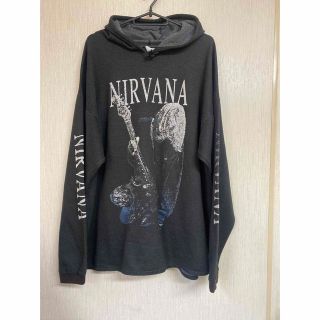 90'S NIRVANA 追悼パーカー ヴィンテージ ブラック カートコバーンの