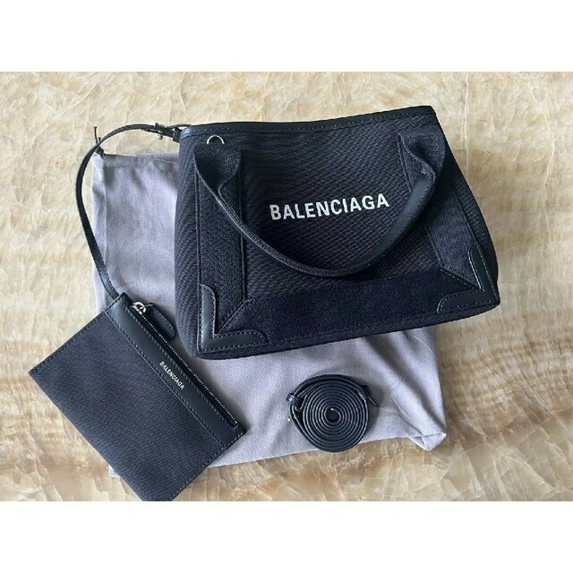 黒 美品 BALENCIAGA ネイビーカバ XS トートバッグ 【数量は多