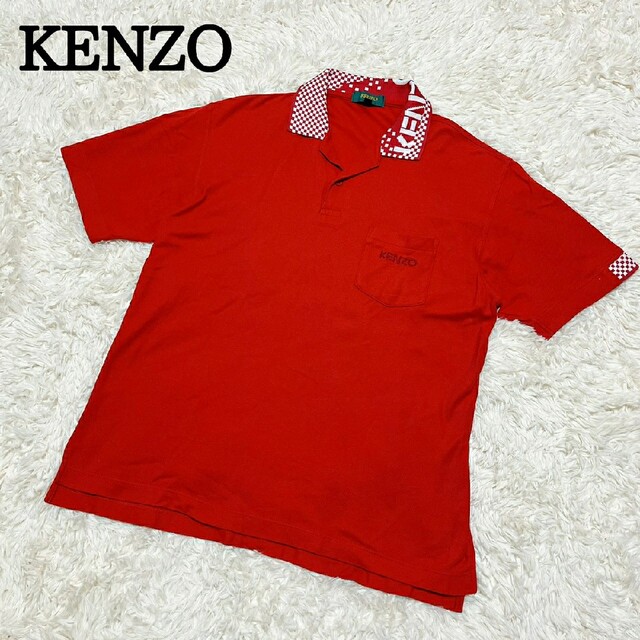 大人気　KENZO GOLF　ケンゾーゴルフ　半袖ポロシャツ　アシンメトリー　赤 | フリマアプリ ラクマ