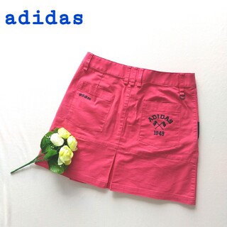アディダス(adidas)のアディダス　adidas　ゴルフスカート　ピンク　刺繍ロゴ(ウエア)