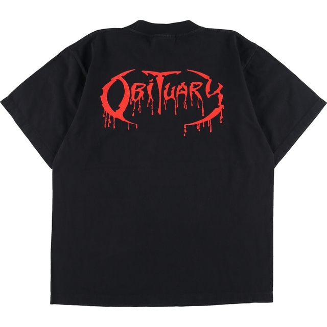 90年代 THE ROXX OBITUARY オビチュアリー CAUSE OF DEATH 両面プリント バンドTシャツ バンT メンズL ヴィンテージ /eaa334194 1