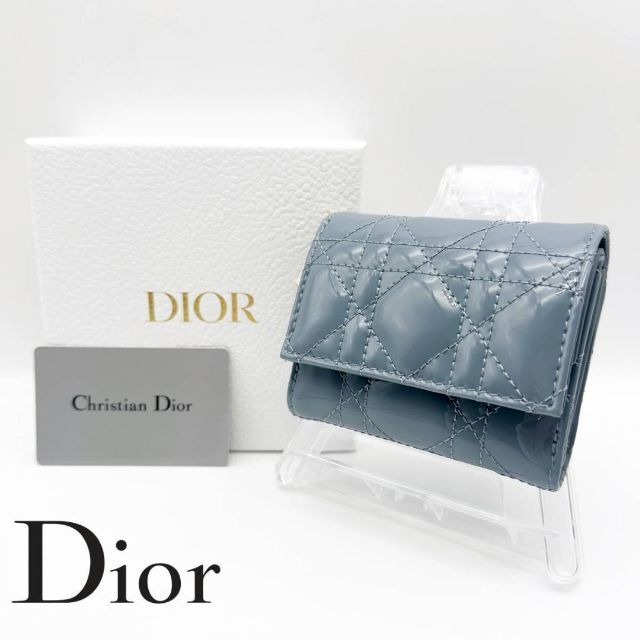 DIOR レディディオール ロータスウォレット パテント エナメル