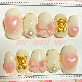 【匿名配送】No172 ネイルチップ ゆめかわ 量産型 nail tip リボン コスメ/美容のネイル(つけ爪/ネイルチップ)の商品写真