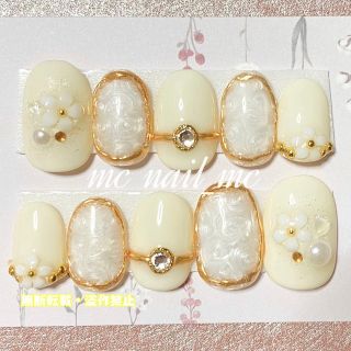 【匿名配送】No162 ネイルチップ ニュアンス 黄色 イエロー オシャレ