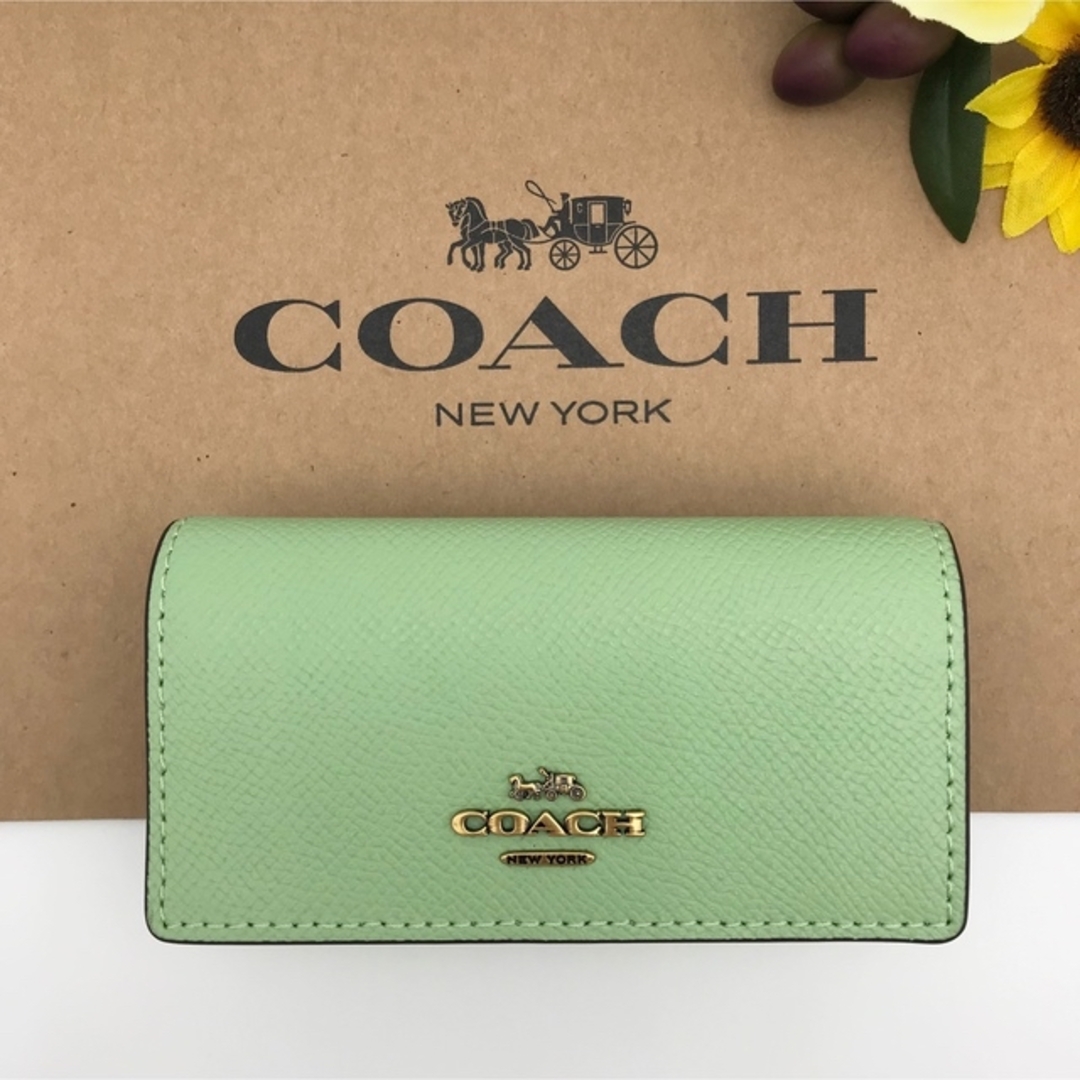 COACH ★大人気★ 6リング キーケース レザー ペール ピスタチオ 新品