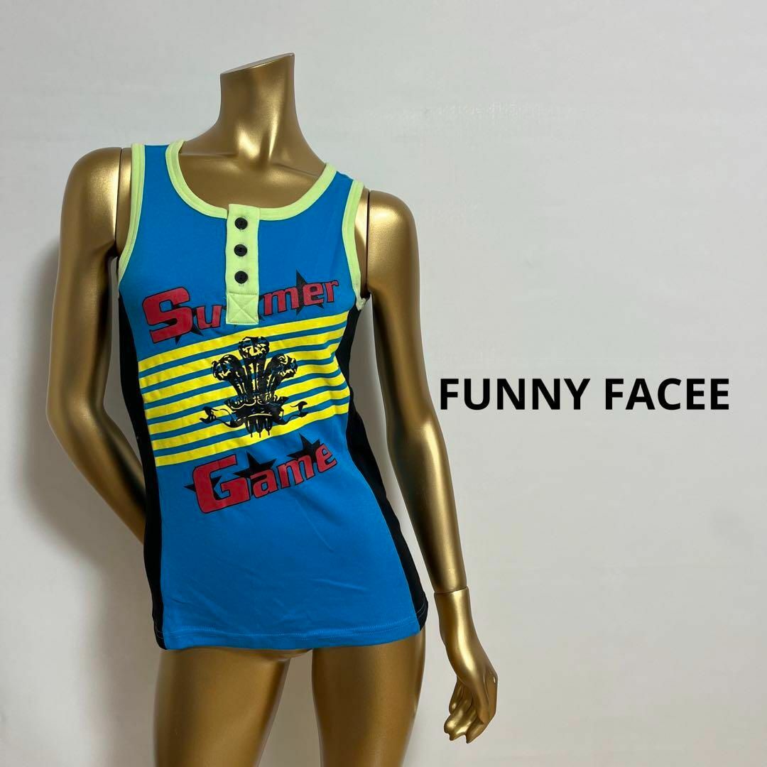 Funny Face(ファニーフェイス)の【2466】FUNNY FACE ノースリーブシャツ タンクトップ M レディースのトップス(Tシャツ(半袖/袖なし))の商品写真