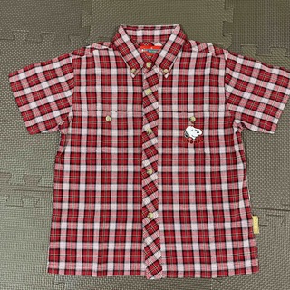 スヌーピー(SNOOPY)のチェックシャツ　110(Tシャツ/カットソー)