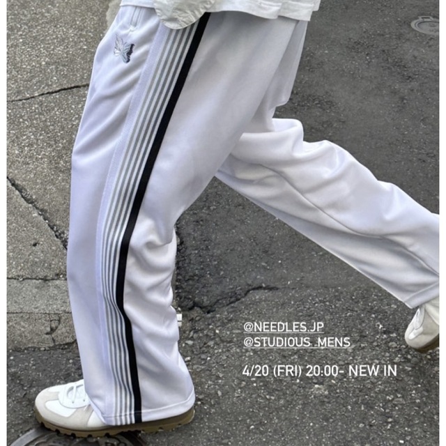 メンズNEEDLES TRACKPANTS 別注STUDIOUS 23ss 白 - vividrgblighting.com