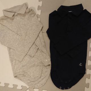 プチバトー(PETIT BATEAU)のプチバトー 長袖ロンパース2枚セット(シャツ/カットソー)