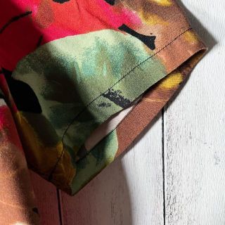 ネイビーシー 【美品 M】ステューシー 総柄 フラワー レーヨン