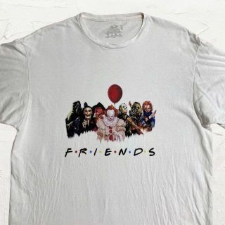 JPJ ビンテージ   白 ホラー　ムービー　フレンズ　FRIENDS Tシャツ(Tシャツ/カットソー(半袖/袖なし))