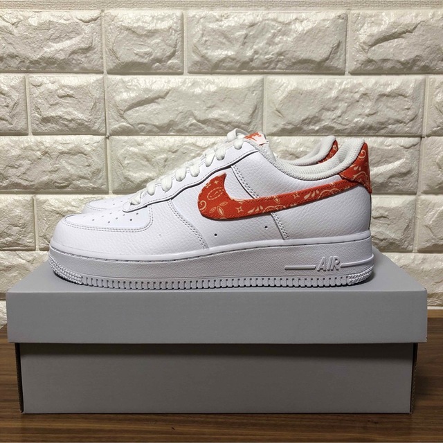 27cm NIKE エアフォース1 オレンジ ペイズリー