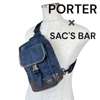 ポーター(PORTER)の【美品】PORTER ポーター×サックスバー コラボ スリング ショルダーバッグ(ボディーバッグ)