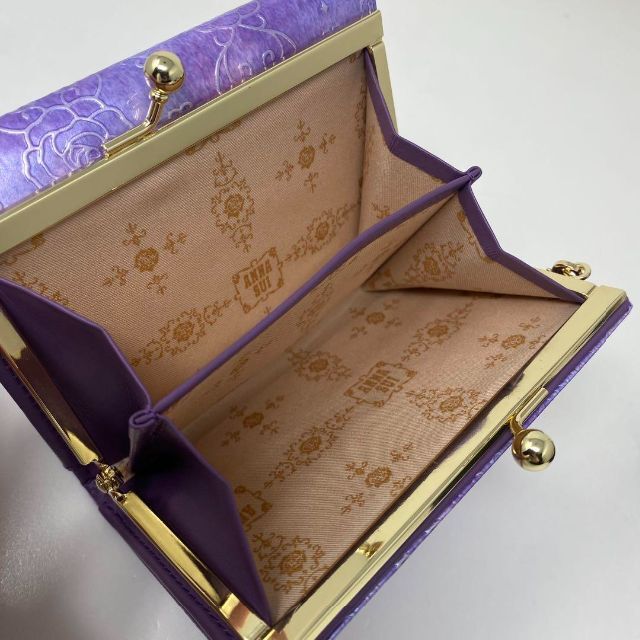 ANNA SUI アナスイ ローズハート 口金2つ折り財布 ラベンダー