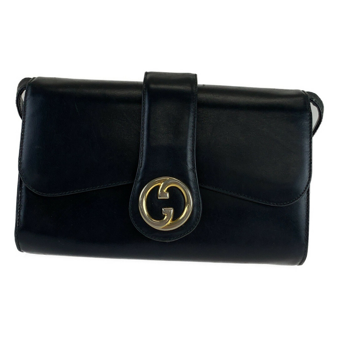 GUCCI グッチ ヴィンテージ オールドグッチ ブラック 黒 ゴールド金具