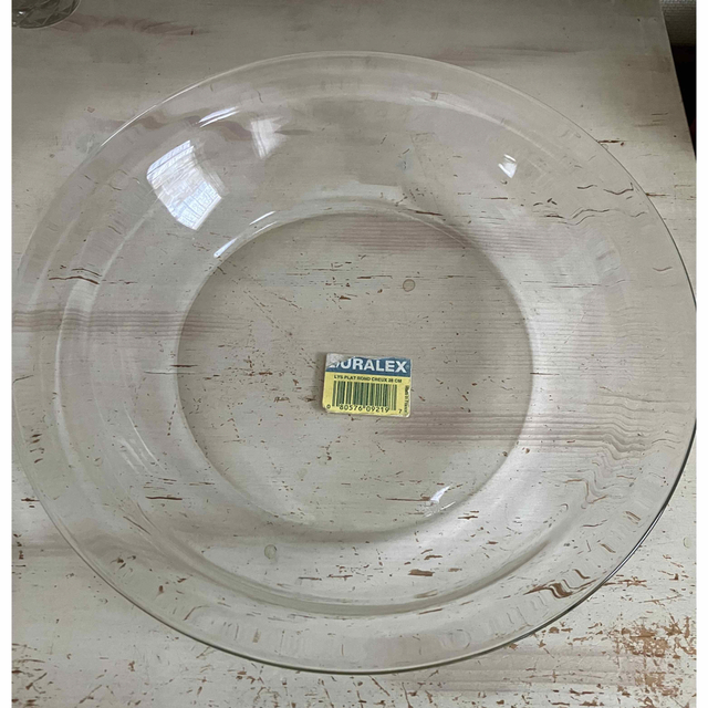 DURALEX(デュラレックス)のレトロ　デュラレックス　ガラスのパイプレート　耐熱ガラス　フランス エンタメ/ホビーの美術品/アンティーク(ガラス)の商品写真