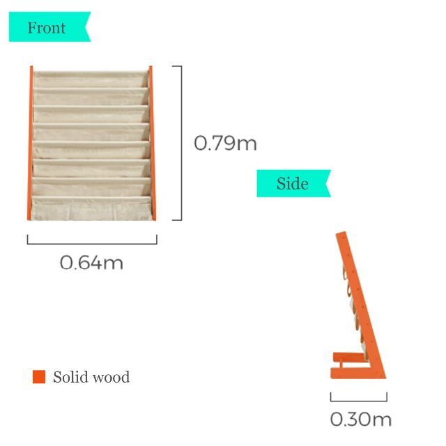 SINOPED 木製 絵本ラック 布 絵本棚 こども用 ブックラック 薄型 雑誌