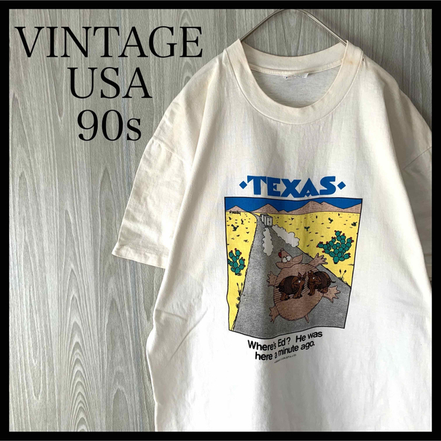 アメリカ半袖TシャツビッグプリントUSA製90sシングルステッチ